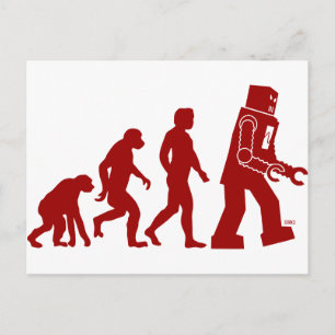 Postal Evolución de robots - del hombre a los robots