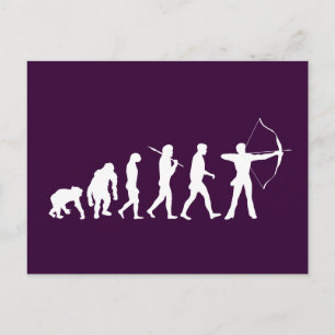 Postal Evolución de tiro con arco de un arco con flecha
