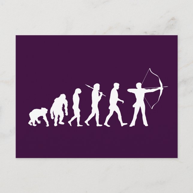 Postal Evolución de tiro con arco de un arco con flecha (Anverso)