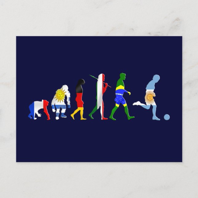 Postal Evolución del fútbol argentino (Anverso)