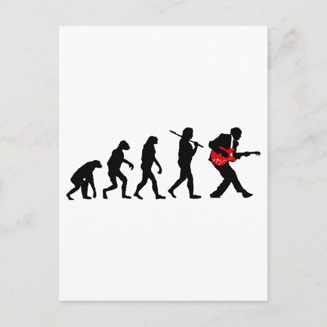 Postal Evolución del guitarrista (Anverso)