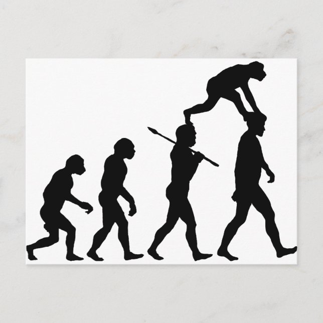 Postal Evolución del hombre (Anverso)