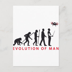 Postal evolución del hombre que controla el drone