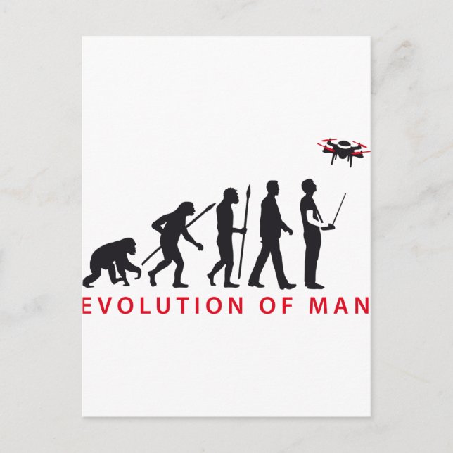 Postal evolución del hombre que controla el drone (Anverso)