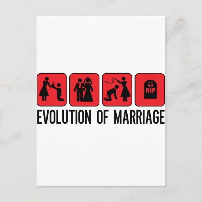 Postal Evolución del matrimonio (Anverso)