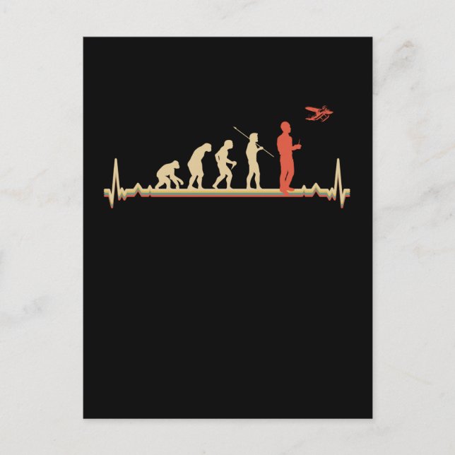 Postal Evolución del piloto de avión RC modelo retro (Anverso)