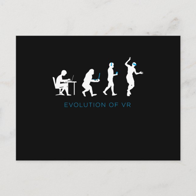 Postal Evolución Del Regalo De Juego De Realidad Virtual  (Anverso)