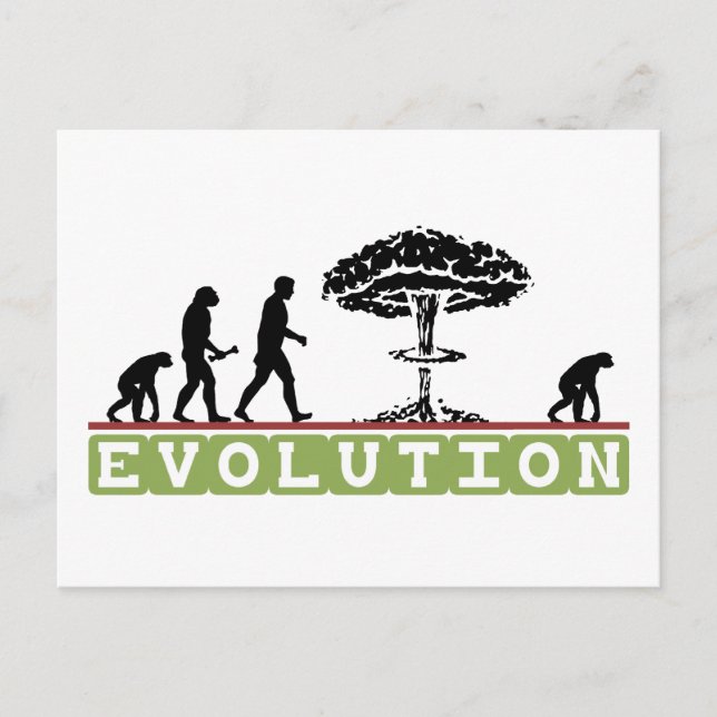 Postal Evolución divertida de la evolución (Anverso)