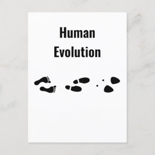 Postal Evolución humana descalza a tacones