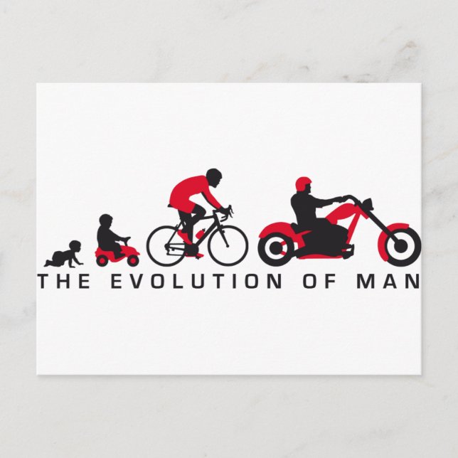 Postal evolution of usted motorcycle biker (Anverso)