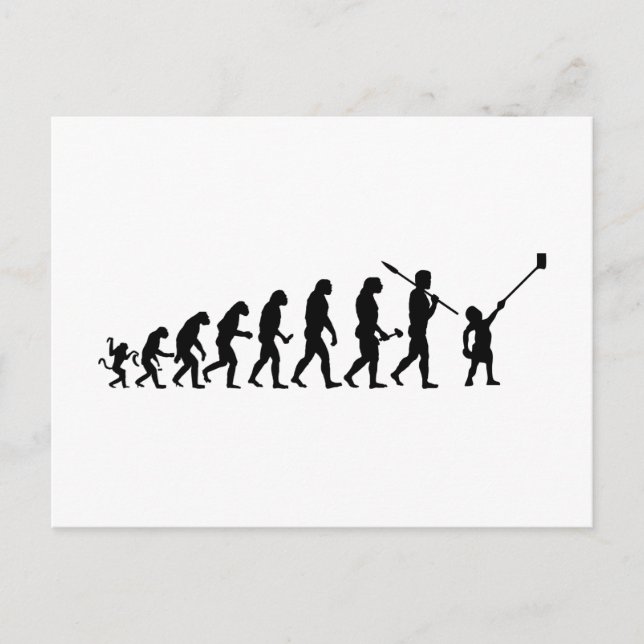 Postal Evolution Selfie Social Media Evolutionstheorie (Anverso)