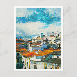 Postal Evora Portugal Hermoso paisaje de pintura al óleo