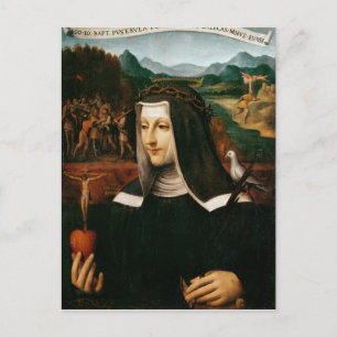 Postal Ex Voto dedicado a Santa Catalina de Siena