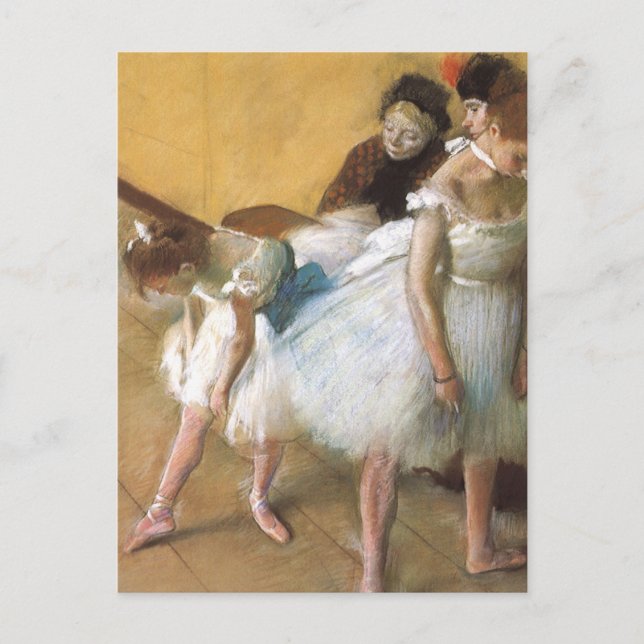 Postal Examen de danza por Edgar Degas, Ballet de época (Anverso)