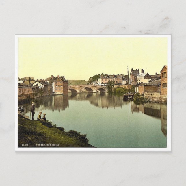 Postal Exbridge, Exeter, Fotografía clásica de Inglaterra (Anverso)