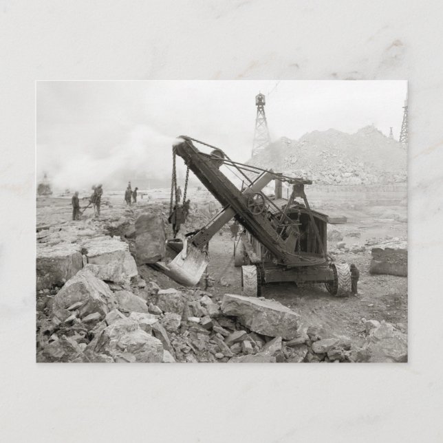 Postal Excavadora a vapor, 1910 (Anverso)