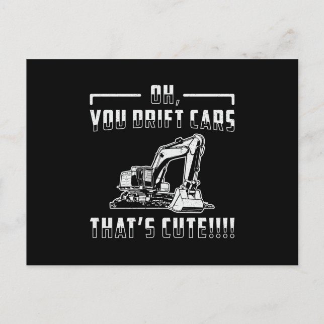 Postal Excavator Drin Carros Cute Dig Trabajador De Const (Anverso)