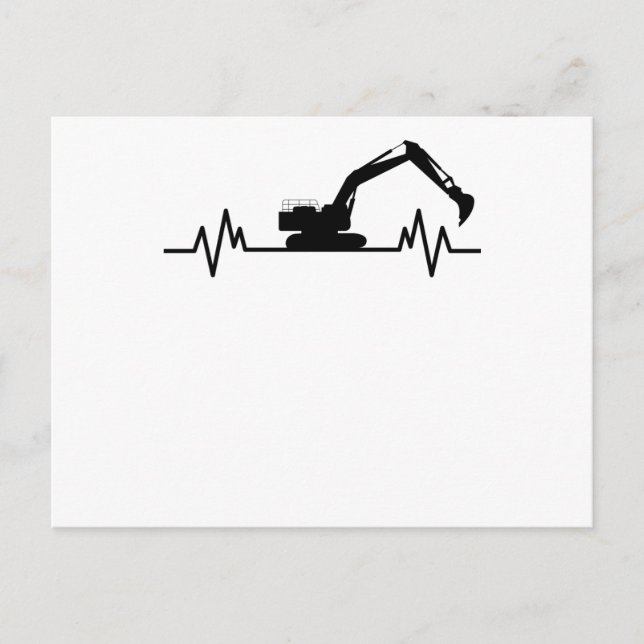 Postal Excavator Heartbeat Motif Obra de construcción (Anverso)