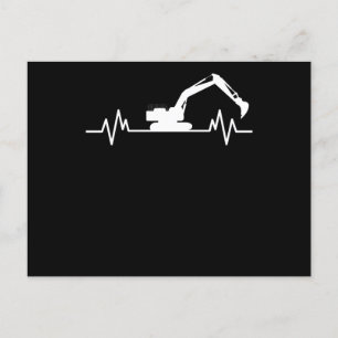 Postal Excavator Heartbeat Motif Obra de construcción