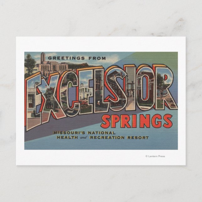 Postal Excelsior Springs, Missouri - Letra grande (Anverso)