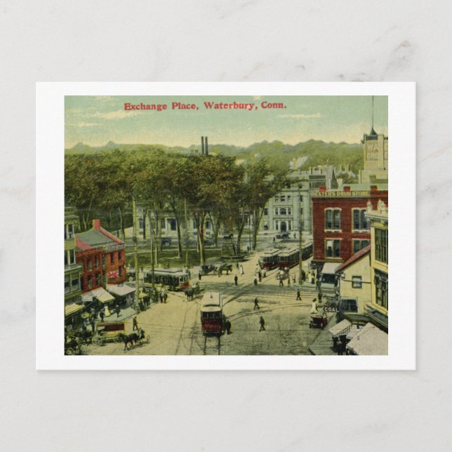 Postal Exchange Place, Waterbury, Connecticut Vintage (Anverso)