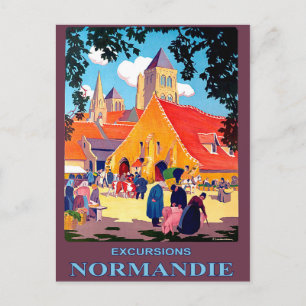 Postal Excursiones en Normandía, Francia, viaje vintage