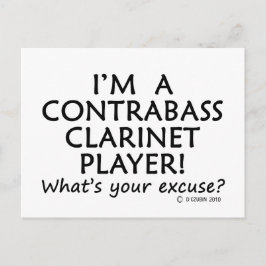 Postal Excusa del jugador de Clarinet de Contrabass