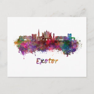 Postal Exeter skyline in watercolor