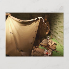 Postal Exhibición histórica de tienda de campaña militar