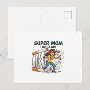 Postal Éxito de Super Mamá Dejar de Fumar