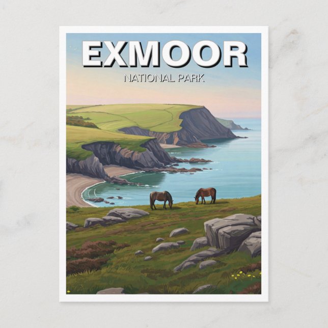 Postal Exmoor Parque Nacional Pony Travel (Anverso)