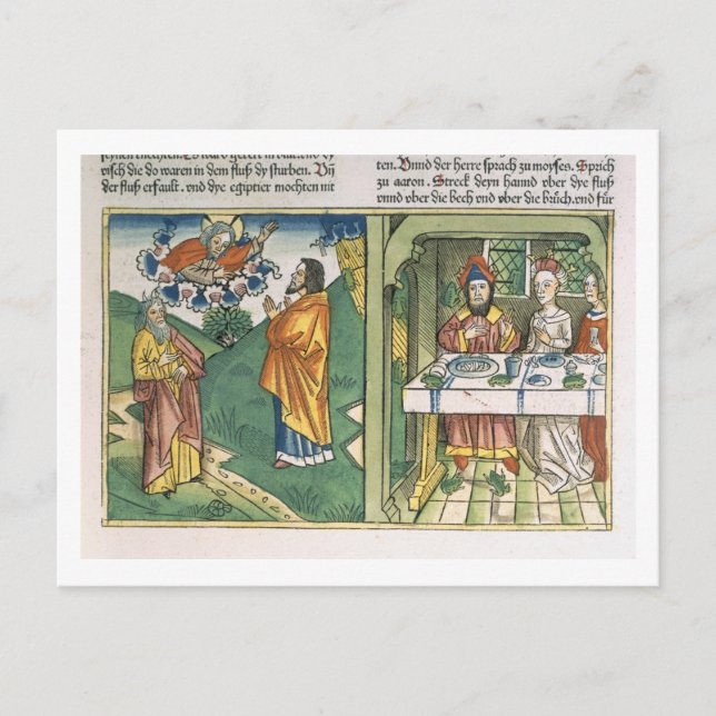 Postal Éxodo 8 1-15 Las siete plagas de Egipto: Moisés y (Anverso)