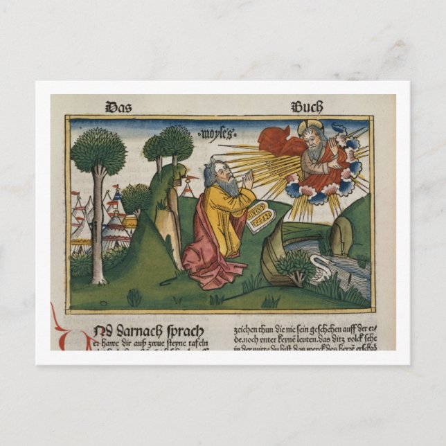 Postal Exodus 34 1-10 Moses recibe los segundos comprimid (Anverso)