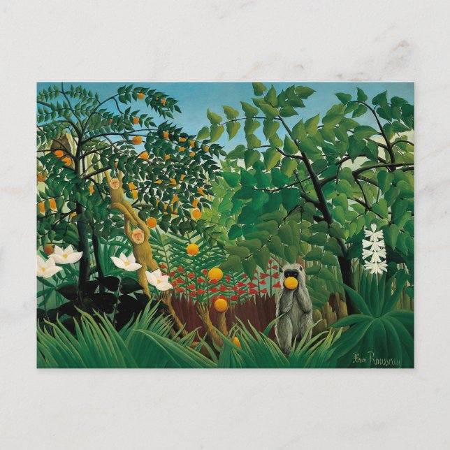 Postal exótica del paisaje de Henri Rousseau (Anverso)