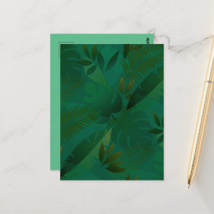 Postal Exóticas Hojas Tropicales Místicas de la Jungla Es