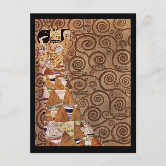 Postal Expectativa de una mujer hermosa (Anverso)