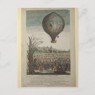 Postal Experimento en globos aerostáticos