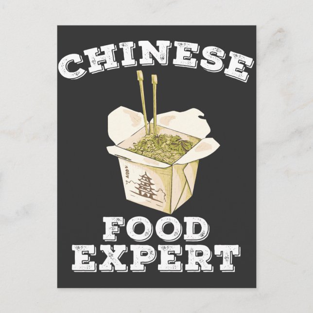 Postal Experto en comida china Amante de fideos asiáticos (Anverso)