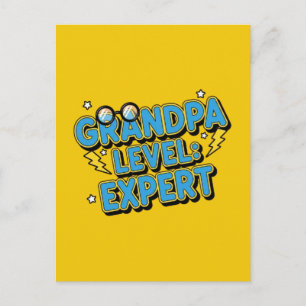 Postal experto nivel abuelo (estilo caricatura)