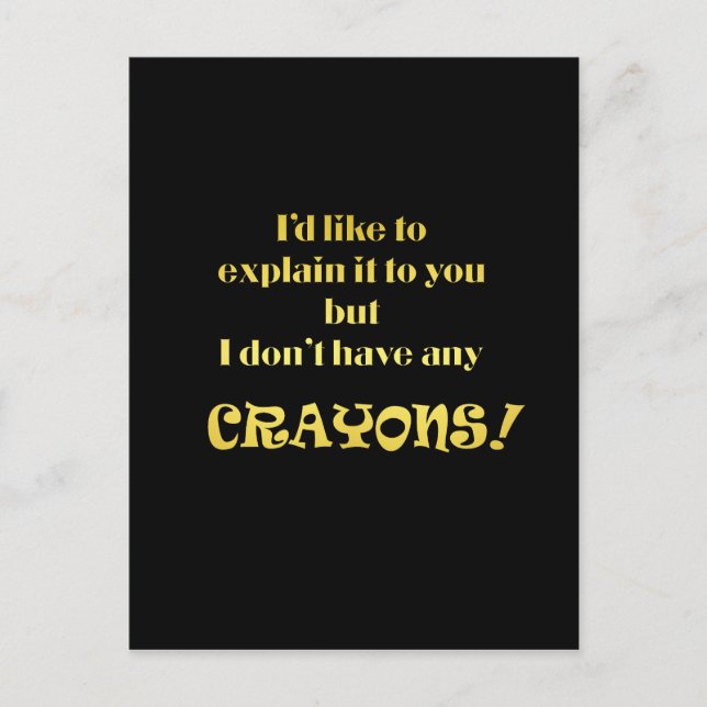 Postal Explicaciones divertidas con el Chiste Crayons (Anverso)