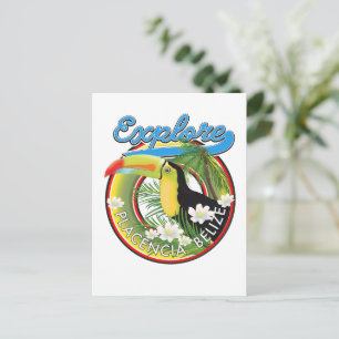 Postal Explora el logotipo de viaje a Placencia Belize