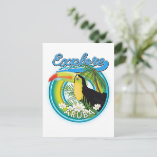 Postal Explora el logotipo de viaje de Aruba
