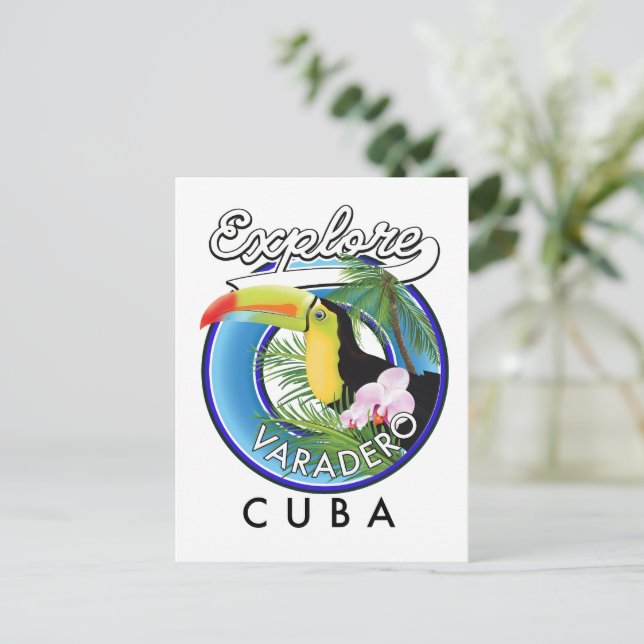 Postal Explora el logotipo de viajes de Varadero Cuba (Anverso de pie)