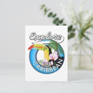 Postal Explora el parche de viaje del Caribe.