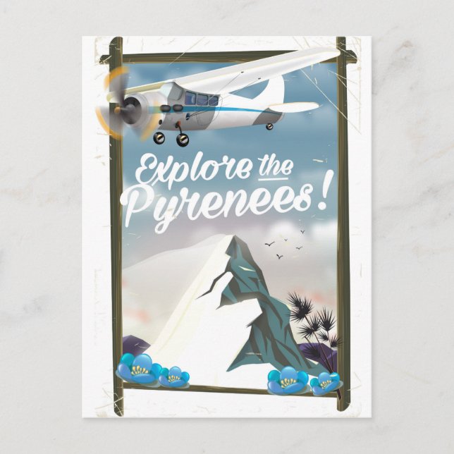 Postal Explora las montañas europeas de los Pirineos. (Anverso)