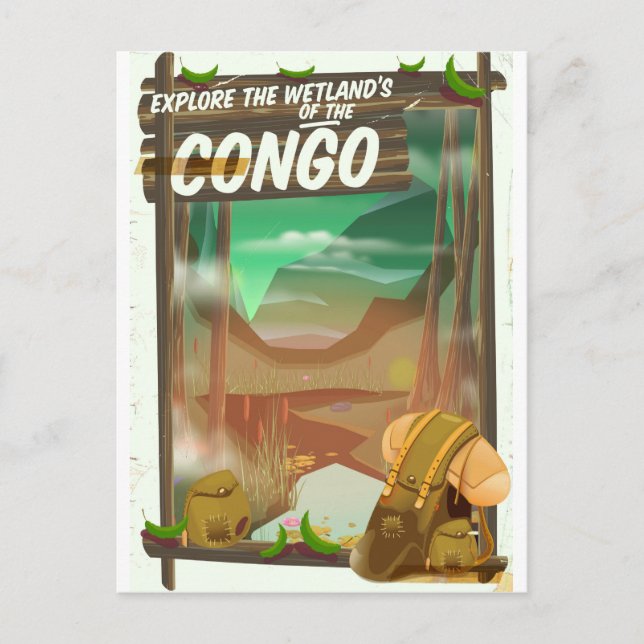Postal Explora los humedales del Congo (Anverso)