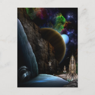 Postal Exploración Del Arte Fractal Espacial