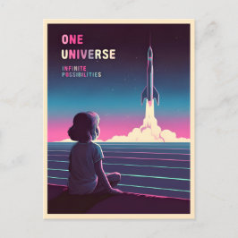 Postal Exploración del espacio de vaporwave LoFi de los a