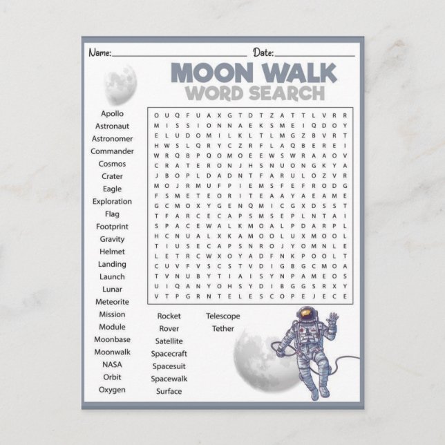 Postal Exploración Espacial Paseo Lunar (Anverso)