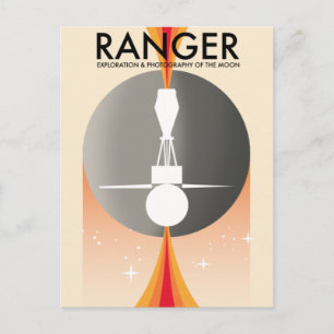 Postal Exploración y fotografía de la Luna por Ranger